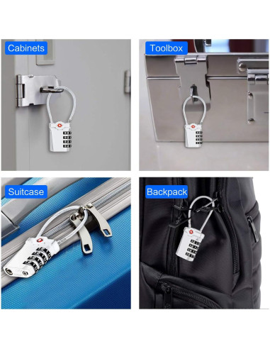 2 Candados de Equipaje TSA Diyife con Cable Flexible 14cm