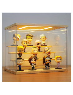 Caja de Exhibición Acrílica con Luz LED 4 Niveles AZEYN 32x24.5x27cm