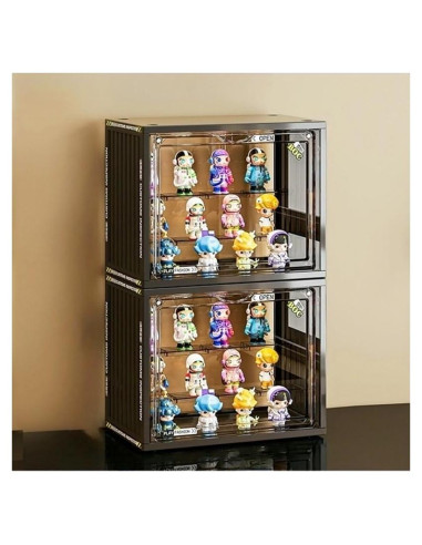 Caja de Exhibición Acrílica Ajustable Cestatívo 2 Paquete Negro