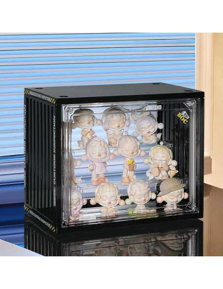 Caja de Exhibición Acrílica Ajustable Cestatívo 2 Paquete Negro