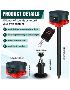 Qualirey Alarma Solar Exterior con Sensor de Movimiento - 2 Piezas 2