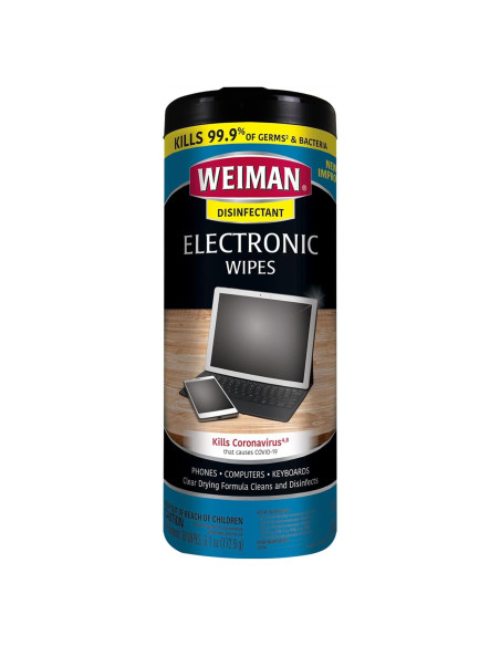 Toallitas de Limpieza Electrónica Weiman 30 Unidades Desinfectantes