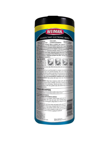 Toallitas de Limpieza Electrónica Weiman 30 Unidades Desinfectantes