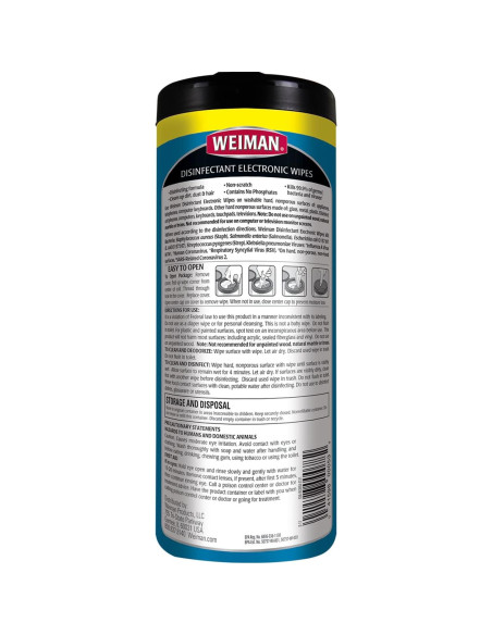 Toallitas de Limpieza Electrónica Weiman 30 Unidades Desinfectantes