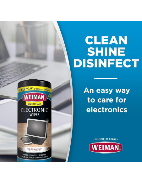 Toallitas de Limpieza Electrónica Weiman 30 Unidades Desinfectantes