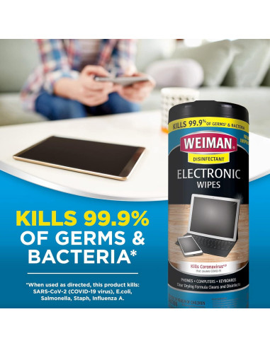 Toallitas de Limpieza Electrónica Weiman 30 Unidades Desinfectantes