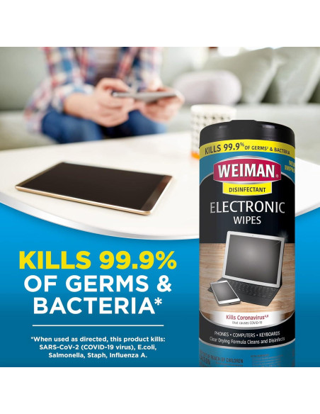 Toallitas de Limpieza Electrónica Weiman 30 Unidades Desinfectantes