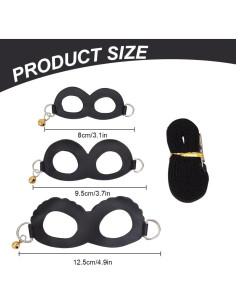 Arnés y Correa para Hámster DELORIGIN - Set 3 Tamaños Negro 2