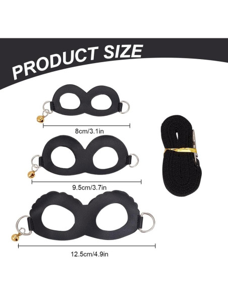 Arnés y Correa para Hámster DELORIGIN - Set 3 Tamaños Negro