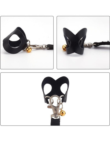 Arnés y Correa para Hámster DELORIGIN - Set 3 Tamaños Negro