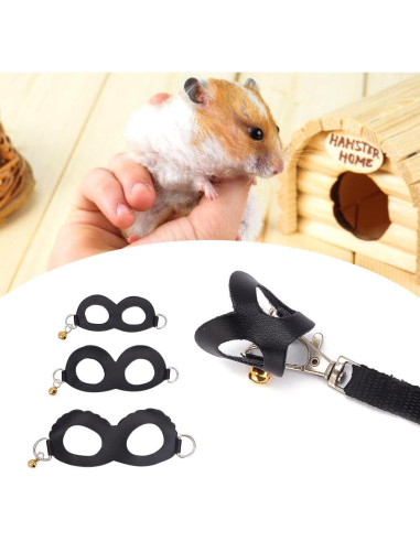 Arnés y Correa para Hámster DELORIGIN - Set 3 Tamaños Negro