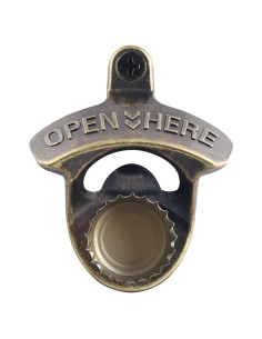 Abrebotellas de bronce antiguo HAIICEN montado en pared magnético