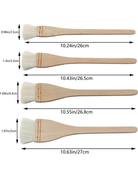 Juego de Pinceles Hake Longdex 4PCS Acuarela Pelo de Cabra