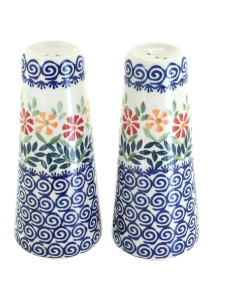 Salero y Pimentero de Cerámica Blue Rose Jardín Bouquet 15 cm