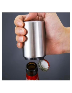 Abrebotellas Automático Genérico Acero Inoxidable Negro 10cm