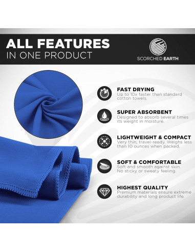 Juego de Toallas de Microfibra ScorchedEarth - 2 Piezas, Secado Rápido
