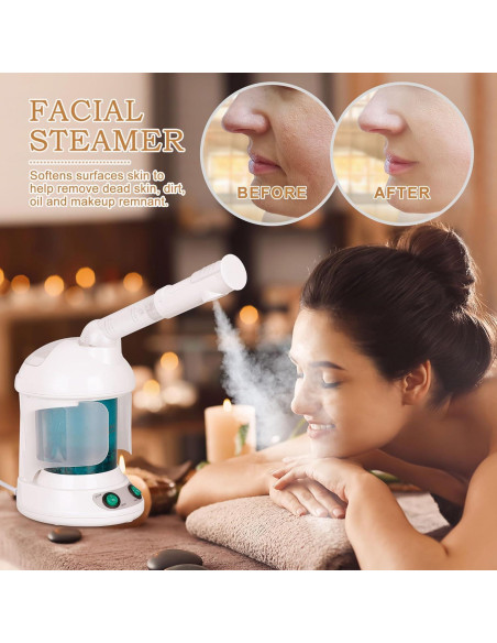 Vaporizador Facial y de Cabello SUPER DEAL 3 en 1 Multifuncional