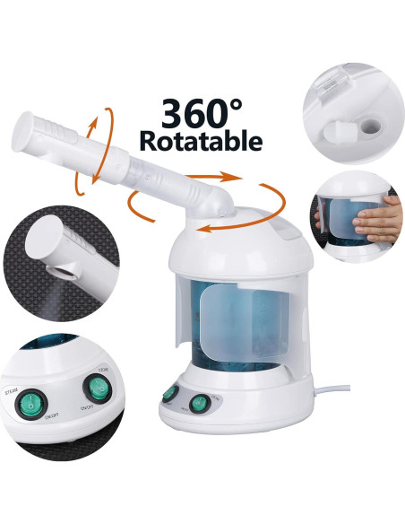 Vaporizador Facial y de Cabello SUPER DEAL 3 en 1 Multifuncional