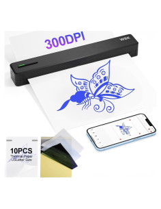 Impresora de Plantillas de Tatuajes Wbk C80PRO Inalámbrica 300 DPI