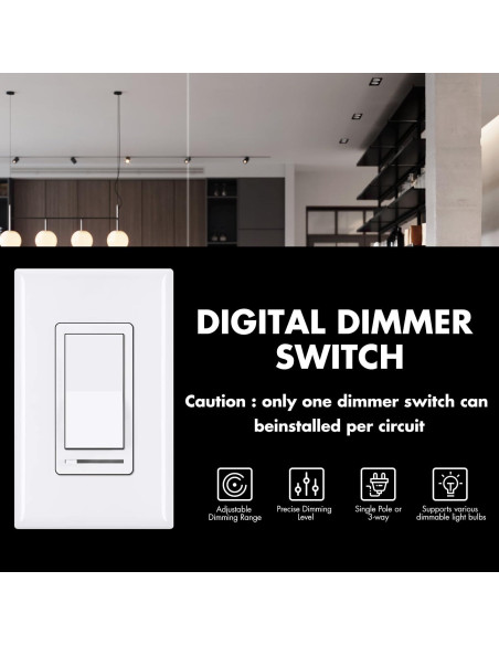 Interruptor Regulador de Luz Micmi 3 Vías 600W LED Incandescente
