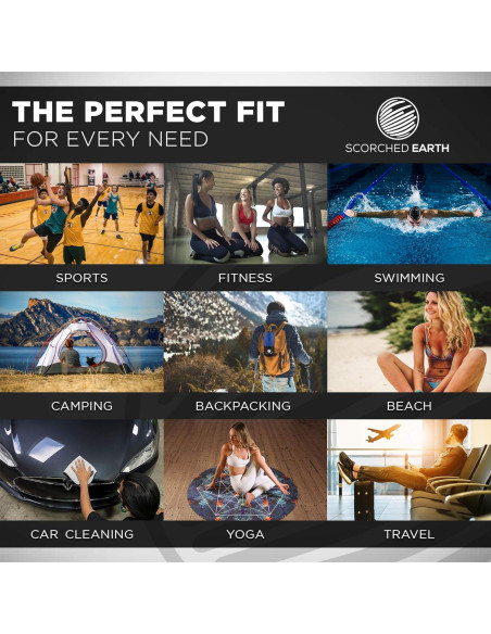 Juego de Toallas de Microfibra ScorchedEarth - 2 Piezas, Secado Rápido