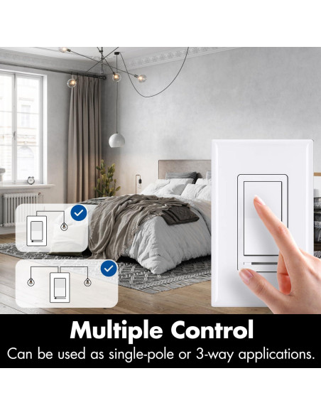 Interruptor Regulador de Luz Micmi 3 Vías 600W LED Incandescente