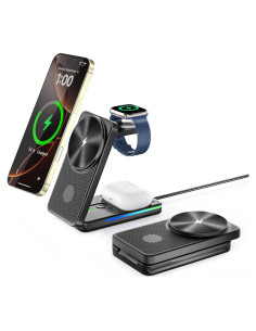 Estación de Carga Inalámbrica 3 en 1 Aukvite para iPhone 16/15/14/13/12