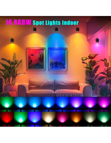 Foco LED RGBW Kandicyar 7W 16 Colores Control Remoto
