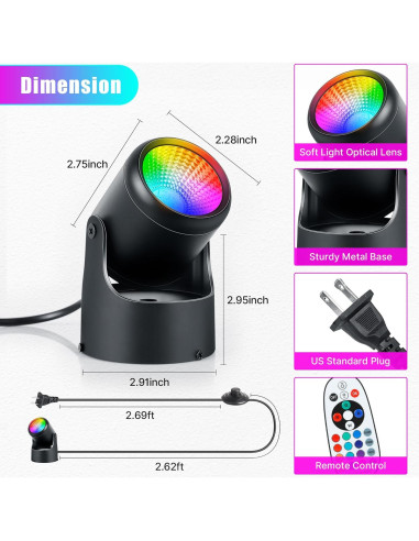 Foco LED RGBW Kandicyar 7W 16 Colores Control Remoto