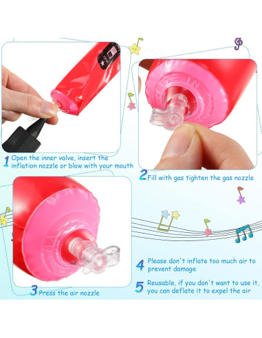 60 Piezas Micrófonos Inflables Zhanmai 25 cm Colores Variados