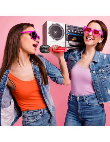 60 Piezas Micrófonos Inflables Zhanmai 25 cm Colores Variados