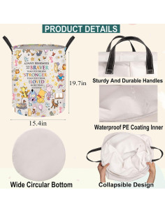 Cesta de lavandería JNIAP Oso Plegable 50x40 cm Impermeable 2