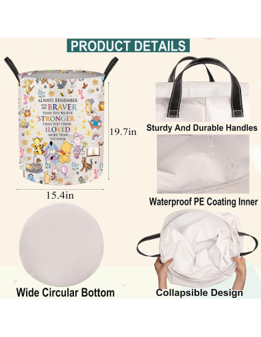 Cesta de lavandería JNIAP Oso Plegable 50x40 cm Impermeable