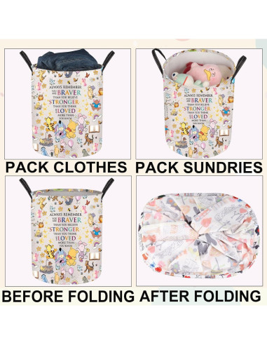 Cesta de lavandería JNIAP Oso Plegable 50x40 cm Impermeable