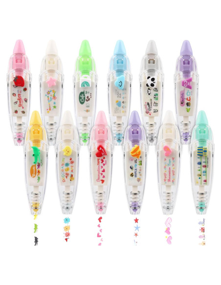 12 Bolígrafos de Cinta Decorativa NQEUEPN Multicolor DIY