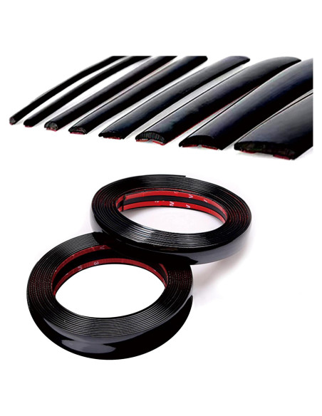 Moldura de Automóvil NANSH 16Ft Negra Brillante 12mm Universal