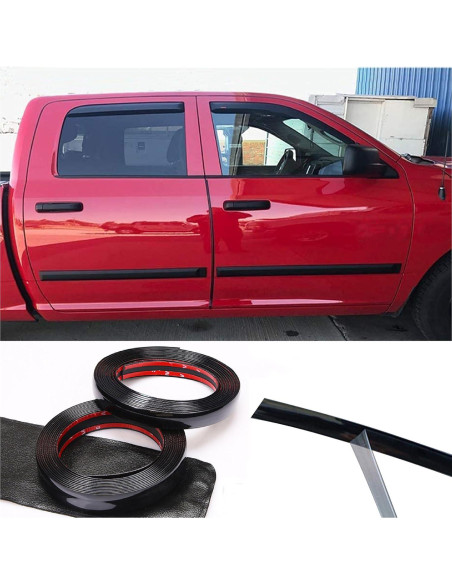 Moldura de Automóvil NANSH 16Ft Negra Brillante 12mm Universal