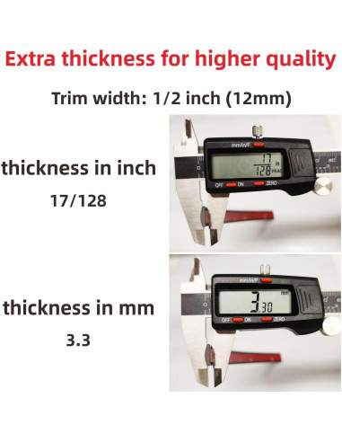 Moldura de Automóvil NANSH 16Ft Negra Brillante 12mm Universal