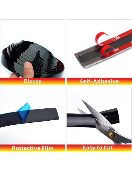 Moldura de Automóvil NANSH 16Ft Negra Brillante 12mm Universal