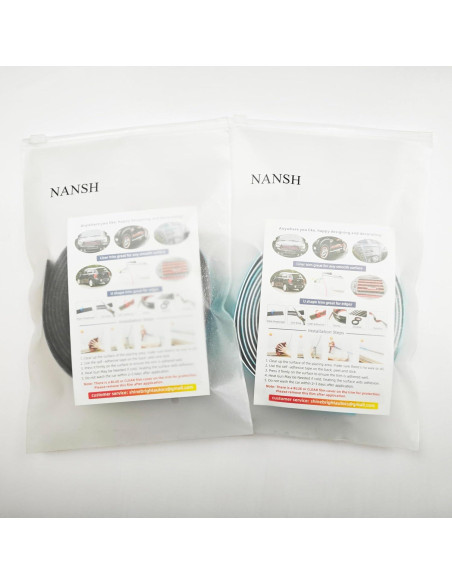 Moldura de Automóvil NANSH 16Ft Negra Brillante 12mm Universal