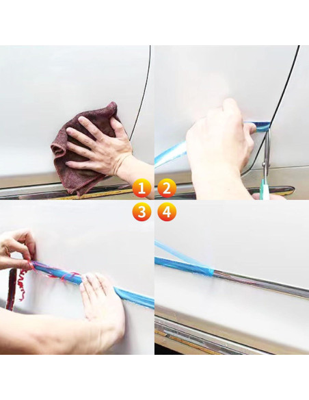 Moldura de Automóvil NANSH 16Ft Negra Brillante 12mm Universal