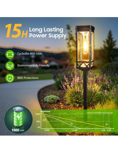 Luces de Camino Solar KOOPER 2 Paquete 65 cm 15 Horas