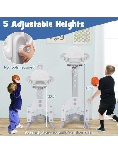 Aro de Baloncesto AKUSTIK 3 en 1 para Niños Pequeños