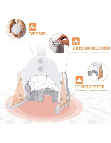 Aro de Baloncesto AKUSTIK 3 en 1 para Niños Pequeños