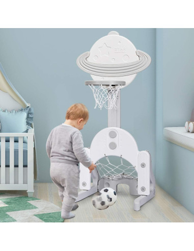 Aro de Baloncesto AKUSTIK 3 en 1 para Niños Pequeños