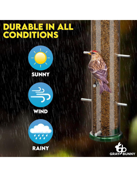 Comedero Colgante para Jilgueros Gray Bunny 16 Puertos 0.91kg Comedero Colgante para Jilgueros Gray Bunny 16 Puertos 0.91kg