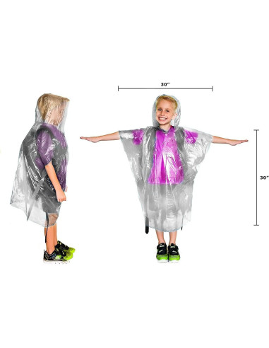 Ponchos de Lluvia Lingito 20 Paquete Transparentes para Familia