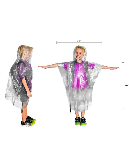 Ponchos de Lluvia Lingito 20 Paquete Transparentes para Familia