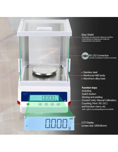 Balanza Electrónica Analítica RUISHAN 200g 0.001g Precisión