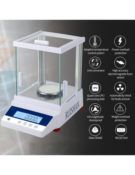 Balanza Electrónica Analítica RUISHAN 200g 0.001g Precisión